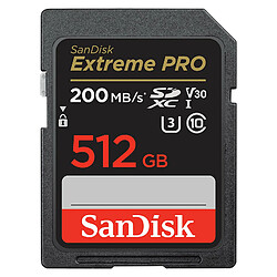 Carte Mémoire SDHC SDXC Sandisk Extreme Pro 512Go SDXC 200MB/S 140MB/S UHS-I V30