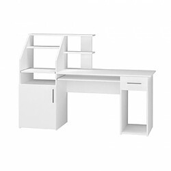 Mpc Bureau Blanc Avec Étagères /tiroir/ 1 Porte 166 X 72 X 50 Cm