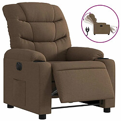 Maison Chic Fauteuil Relax pour salon, Fauteuil inclinable électrique Marron Tissu -GKD88173