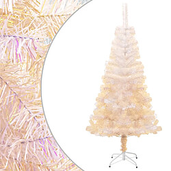 vidaXL Sapin de Noël artificiel pointes iridescentes Blanc 150 cm PVC 