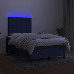 Avis Maison Chic Lit adulte- Lit + matelas + LED,Sommier à lattes de lit matelas et LED bleu 120x190 cm tissu -GKD84250