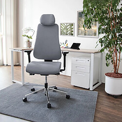 Siège de bureau / Siège de direction PRO-TEC 400, tissu anthracite, alu poli hjh OFFICE pas cher