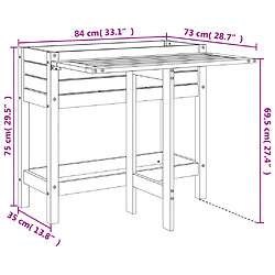 vidaXL Jardinière avec dessus de table pliable bois de Douglas massif pas cher