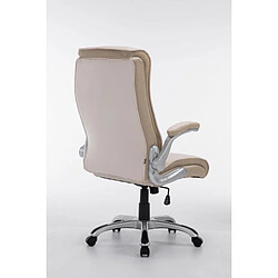 Acheter Decoshop26 Fauteuil de bureau sur roulettes confortable hauteur réglable en PVC crème et plastique 10_0002408