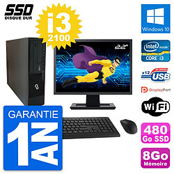 PC Fujitsu E910 DT Ecran 22" Intel i3-2100 RAM 8Go SSD 480Go Windows 10 Wifi · Occasion 