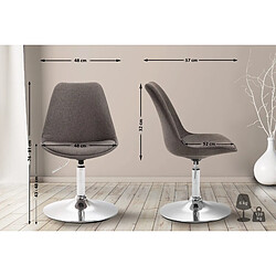 Avis Decoshop26 Chaise de salle à manger x1 pivotante hauteur réglable en tissu gris foncé et pied trompette en métal chromé 10_0003787