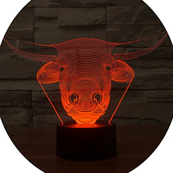 Yonis Lampe LED 3D Lampe de Décoration 3D Vache Ampoules LED 7 Couleurs Tactile USB 5V YONIS