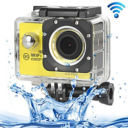 Wewoo Caméra sport jaune 1080P de étanche WiFi Portable, écran de 2,0 pouces, Generalplus 4248, 170 A + Degrés Grand Angle, Support Carte TF