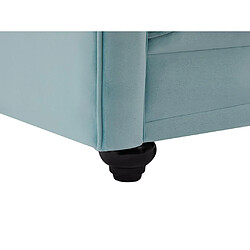 Vente-Unique Canapé 2 places en velours bleu pastel CHESTERFIELD pas cher