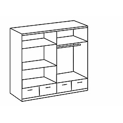 Acheter Inside 75 Armoire JUDE 4 portes 4 tiroirs décor graphite façade digi-steel-optic porte soft close