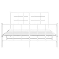 Acheter Vidaxl Cadre de lit métal avec tête de lit/pied de lit blanc 140x190cm