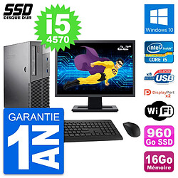 PC Lenovo M93p SFF Ecran 22" Intel i5-4570 RAM 16Go SSD 960Go Windows 10 Wifi · Occasion 