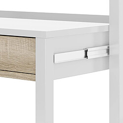 Avis Pegane Table console extensible convertible en bureau coloris blanc et chêne - Hauteur 88 x longueur 99 x Profondeur 36-70 cm