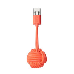 NATIVE UNION Câble Micro USB vers USB 2.0 Key Forme de Nœud Marin en Nylon Tissé Résistant Orange 