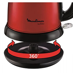 Avis Bouilloire Electrique MOULINEX BY540510 Subito , 1,7 L, Inox, sans fil, Base 360°, Niveau d'eau visible- Rouge