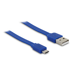 MOOOV Câble micro USB /USB-A plat 1 m - bleu