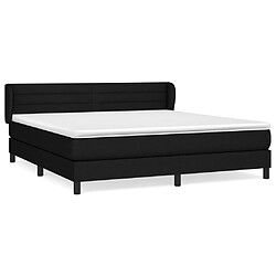 vidaXL Sommier à lattes de lit avec matelas Noir 160x200 cm Tissu