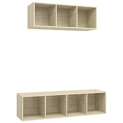 Maison Chic Ensemble de meubles TV 2 pcs pour salon - Chêne sonoma Aggloméré -MN26789