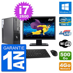 PC Fujitsu E500 DT Ecran 22" Intel i7-2600 RAM 4Go Disque 500Go Windows 10 Wifi · Occasion 