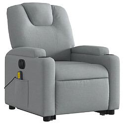 Avis Maison Chic Fauteuil Relax pour salon, Fauteuil inclinable de massage électrique Gris clair Tissu -GKD65606