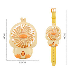 Elixir Montre de dessin animé mini ventilateur de poche portable - ventilateur de cadeau pour enfants rechargeable par USBjaune