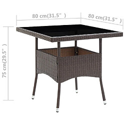 Acheter vidaXL Table de salle à manger de jardin Marron Résine tressée