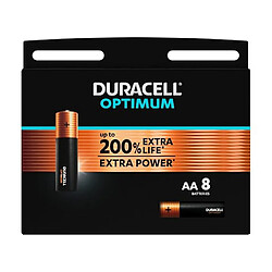 Pile alcaline AA - LR6 Duracell Optimum - Blister de 8