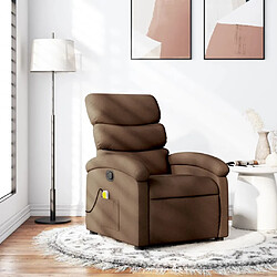 Maison Chic Fauteuil de massage inclinable,Fauteuil luxe de relaxation Marron Tissu -MN22750