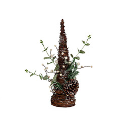 Sapin de Noël Romimex Marron Vert Polyéthylène Pomme de pin 24 x 47 x 24 cm 