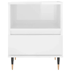 Maison Chic Table de chevet,Table de Nuit,Meuble de Rangement Blanc brillant 40x35x50 cm Bois d’ingénierie pas cher