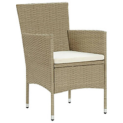 Acheter Salle à dîner de jardin 11 pcs,Table et chaise à manger Résine tressée Beige -MN58437