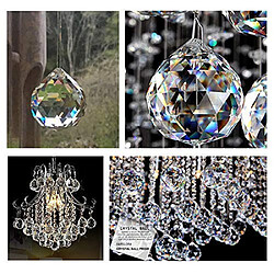 BESTA Lot de 2 boules décoratives à prisme en cristal de verre transparent pour lustre fenêtre attrape-soleil arc-en-ciel