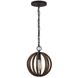 Feiss Suspensions Allier 1x60W Marron et Fer forgé