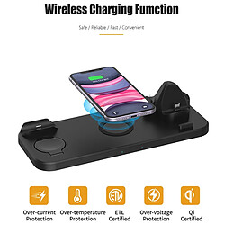 Avis Universal Porte-chargeur sans fil 6 en 1 Base de recharge rapide pour téléphone portable USB Type C pour recharge sans fil 543 | Chargeur sans fil