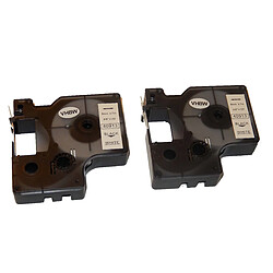 vhbw 2x Cassette à ruban, cartouche, 9mm, pour Dymo LabelMaker 2000, 3500, 4500, 5000, 5500 comme Dymo D1, 40913. 