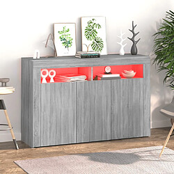 Avis Maison Chic Buffet commode,console avec lumières LED pour rangement sonoma gris 115,5x30x75 cm -MN80143