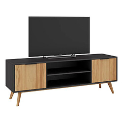 But Meuble TV L.140 cm LAVIS pin massif et noir