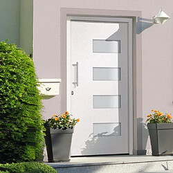 vidaXL Porte d'entrée Aluminium et PVC Blanc 110x210 cm