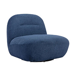 Avis Vente-Unique Fauteuil pivotant en tissu texturé bleu POZETI