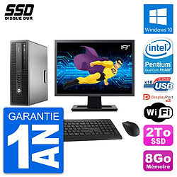 PC HP EliteDesk 800 G2 SFF Ecran 19" G4400 RAM 8Go SSD 2To Windows 10 Wifi · Occasion 