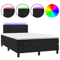 Maison Chic Lit adulte - Lit + matelas + LED,Sommier à lattes de lit et matelas LED noir 120x190 cm velours -GKD64928