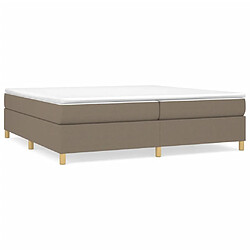 vidaXL Sommier à lattes de lit avec matelas Taupe 200x200 cm Tissu