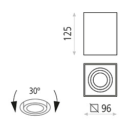 Acb Plafonnier Carre 1x8W Blanc