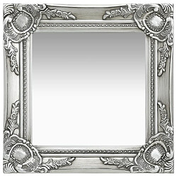 Maison Chic Miroir mural style baroque | Miroir Décoration pour Maison Salle de Bain 40x40 cm Argenté -GKD85744