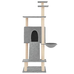 Avis Arbre à chat avec griffoirs,niche pour chat en sisal Gris clair 153 cm -MN79172