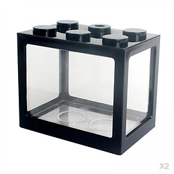 2 Pièces Aquarium Fish Tank Mini Blocs De Construction Boîte Araignée Décor à La Maison Blanc