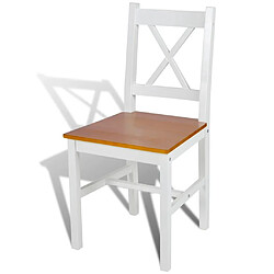 Avis Maison Chic Lot de 2 Chaises à manger,Chaise pour cuisine,Solide Structure blanc bois de pin -MN12152