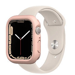 RhinoShield Coque Bumper Compatible avec Apple Watch Séries 9/8 / 7 [45mm] CrashGuard NX - Protection Fine, Personnalisable avec Technologie d'absorption des Chocs, Non dérapant - Rose Poudré