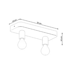 Sollux Plafonnier Semi-Encastré Industriel Gris 2x E27 pas cher