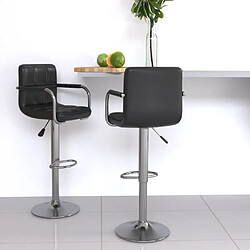 vidaXL Tabourets de bar lot de 2 noir similicuir 